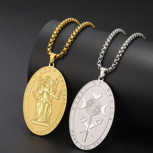 Acier inoxydable Hécate Charm Collier Gravé <span class=keywords><strong>Civilisation</strong></span> <span class=keywords><strong>Grecque</strong></span> Hécate Collier Amulette Bijoux Cadeaux pour Femmes Hommes - Product Image 3