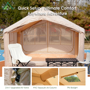 Tente gonflable portable 7,5 m² quatre saisons, double couche, en tissu Oxford imperméable, installation facile, pour le glamping et le <span class=keywords><strong>camping</strong></span> en voiture sur route - Product Image 6