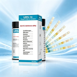 Bandelettes de <span class=keywords><strong>test</strong></span> <span class=keywords><strong>urinaire</strong></span> médical OEM 14 en 1, analyse rapide des urines pour usage clinique et domestique, 100 bandelettes - Product Image 1