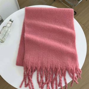2024 New Arrival Thickened <b>Fur</b> Long Scarf With Tassels Women Winter Luxury Cashmere Shawls Scarves for Women - Product Image 6