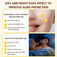 AUSLKA Star Patch Anti-Acné Physique, Patch Hydrocolloïde Doux Non Irritant, Fin et Respirant, Marque Privée, Lumière LED