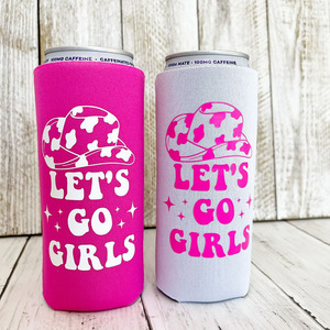 Recuerdos Personalizados <span class=keywords><strong>para</strong></span> Despedida de Soltera con Diseño de Let's Go Girls, Fundas <span class=keywords><strong>para</strong></span> Latas de Color Rosa Intenso, Regalos <span class=keywords><strong>para</strong></span> Invitados de Boda - Product Image 1