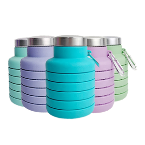 500ml Stylish Silicone ráp chai nước cho các hoạt động ngoài trời có thể gập lại với xử lý và <span class=keywords><strong>cap</strong></span> cho leo núi - Product Image 1