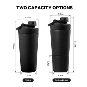 Borraccia Shaker Personalizzata Everich per Palestra, in Acciaio Inox 304 <span class=keywords><strong>a</strong></span> Doppia Parete Isolata Sottovuoto, con Manico e Coperchio - Product Image 4