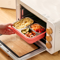 Boîte à bento en acier inoxydable étanche pour enfants Boîte à lunch Tiffin violette pour filles avec couvercles Capacité d'aliments chauds pour les déjeuners des enfants