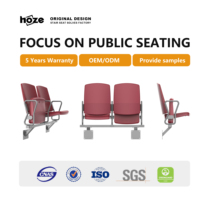 Chaise d'auditorium pliante et rétractable HOZE HS-TY02 en fer, siège télescopique, mobilier de théâtre ergonomique et écologique