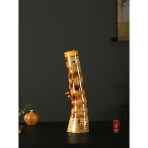 Yunnan Bamboo Pipe Natural Golden Bamboo Filter Hookah Straight Type Lacquer Finish Durable Smoking Device - Product Image 5