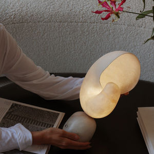 Modern Minimalist Stone Table Lamp E27 Touch Control USB Powered <b>Night</b> <b>Light</b> Geometric Solid Design 180x250MM Living Room - Product Image 4