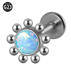 G23 Titan Labret Beschichtung Innen gewinde Klar kristall Helix Ohr Piercing Labret Diath Tragus Ohr stecker für Frauen - Product Image 4