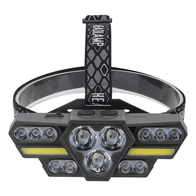 Boruit Powerful 2000lm Headlamp 60-degrees Running 18650 9-modes Led Head Torch Headlights Headtorch with Power Display