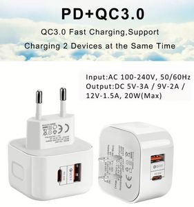 Super Fast Charging 20W PD Charger Type c +QC3.0 USB Mobile Phone <b>Adapter</b> US EU UK <b>Plug</b> - Product Image 2