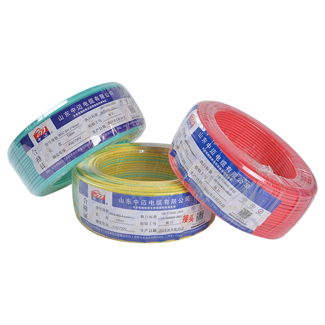 Hot Sale Solid Conductor Electrical Cable for Building Polyolefin House Wiring with PVC Insulation Roll Packing