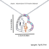 Collier Pendentif Cœur Classique Forever Love pour Homme, Zircon Coloré, Chaîne en Alliage Personnalisée, Bijou Fête des Pères - Grande Vente
