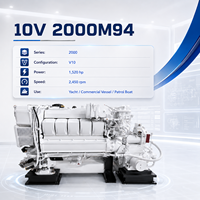 Moteur diesel marin SCDC MTU Série 2000 10V 2000M94 turbocompressé refroidi par air, 4 temps, avec boîte de vitesses pour yacht, ferry et bateau de patrouille