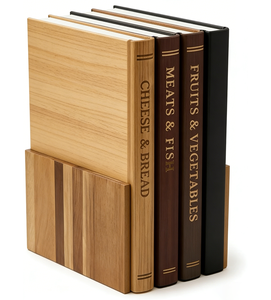 Set di Taglieri a Forma di Libreria con Supporto, Taglieri in Legno per Carne, Pesce, Formaggio, Pane, Frutta e Verdura - Product Image 1