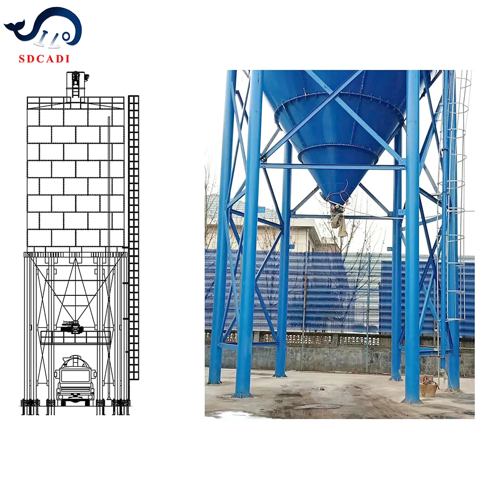 SDCAD Marca Personalización especial atornillado 60 t 60 ton 100ton Silos de cemento de tamaño en Sudáfrica 50t silo de cemento para la venta