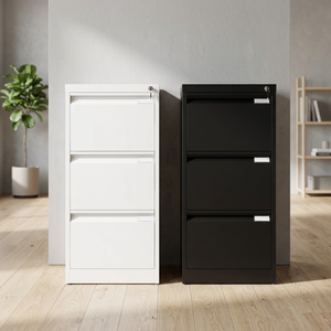 Modern Extendable Three <b>Drawer</b> Metal <b>Filing</b> Cabinet with Key Lock for Hotel Office Use-Durable Commercial Storage - Product Image 4