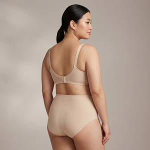 Ensemble soutien-gorge à armatures doux et couvrant Morning Mist pour femme et culotte gainante taille haute, bonnets D-G grande taille, antibactérien rafraîchissant - Product Image 2