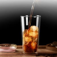 Nouvelle tasse portable en verre borosilicate de 550 ml avec poignée, couleur macaron, pour cadeau promotionnel