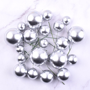 20 unids/bolsa brillante pastel bola conjunto Navidad fiesta espuma pastel decoración suministros boda cumpleaños fiesta postre pastel Topper - Product Image 6