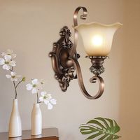 Vente en gros de lampes LED d'intérieur de luxe modernes pour chambre à coucher d'hôtel à miroir applique murale en verre à fleurs en or blanc