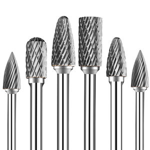 Fresa Rotante in Carburo Tipo A-F a Doppia Scanalatura Cilindrica/Sferica/Conica 6-12mm per Fresatura CNC di Metallo e Lavorazione del Legno - Product Image 1