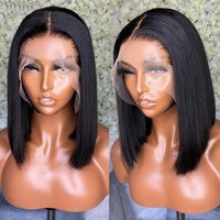 Perruque Cheveux Lisses Naturels Vietnamiens 13*4 Lace HD Sans Colle Double Drawn Cheveux Humains Vierges pour Femmes Noires