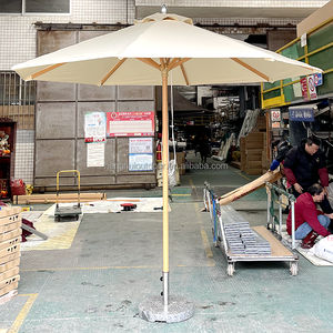 Parapluie d'extérieur en bois massif à poteau central en bois dur à poteau droit Parapluies de villa jardin de loisirs <span class=keywords><strong>parasol</strong></span> de protection UV ensoleillé - Product Image 3