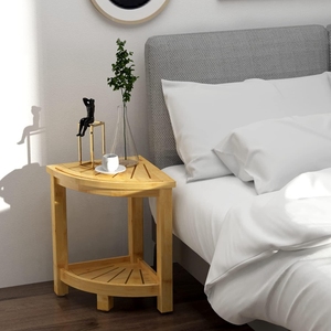 Custom Bamboo Wooden Waterproof Corner Bench Corner Shower Bench &amp; Shower <strong>Stool</strong> <strong>Storage</strong> Shelf <strong>Seat</strong> - Product Image 2