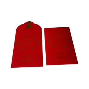 Custom made phong bì màu đỏ với gold foil biểu tượng dập nóng