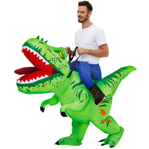 Costume gonflable de <span class=keywords><strong>dinosaure</strong></span> d'halloween pour adulte équitation T Rex drôle sauter femmes homme Costume pour Halloween fantaisie fête Cosplay - Product Image 1