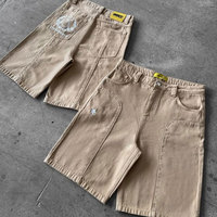 Short en strass vintage déchiré à impression numérique graphique personnalisée pour hommes Jorts baggy cargo en denim épais empilés
