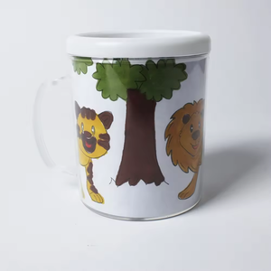 Hochwertiger DIY Paint able Kinder wasser becher Bpa-Free Custom Logo Drawing Cup mit papier eingesetztem Kunststoff Drawing Cup - Product Image 2