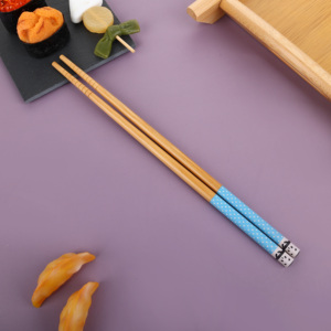 Baguettes à sushi personnalisées imprimées anti-dérapantes, baguettes en bambou réutilisables, ensemble d'ustensiles de cuisine pour restaurants - Product Image 1