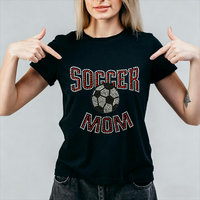 Design personnalisé pour maman de footballeuse, design en strass à transfert thermique pour t-shirt