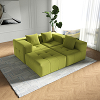 Ensemble de canapés modulaires carrés de luxe sur mesure pour hôtel, chambre, atelier et parc, avec mousse à mémoire de forme, mobilier contractuel