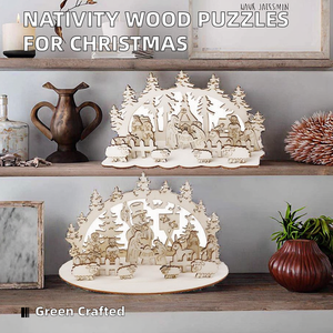 Cadeau religieux à succès, <span class=keywords><strong>puzzle</strong></span> <span class=keywords><strong>de</strong></span> la Nativité en bois <span class=keywords><strong>de</strong></span> tilleul écologique, gravure <span class=keywords><strong>de</strong></span> Jésus, décoration <span class=keywords><strong>de</strong></span> table <span class=keywords><strong>de</strong></span> Noël, catholique - Product Image 3