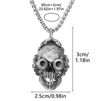 Cyberpunk mécanique crâne pendentif collier Punk Hip Hop bijoux rétro gothique Streetwear déclaration longue chaîne accessoires de fête