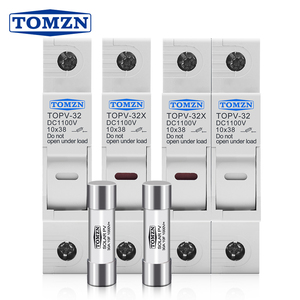 ชุดฟิวส์ DC 10*38มม., 1ชุดแผงโซลาร์เซลล์พลังงานแสงอาทิตย์แรงสูง PV 1100V tomzn ฐาน TOPV-30 G33 gpv - Product Image 1