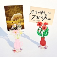 Bloc-notes en acrylique frais et léger avec porte-notes autocollantes et porte-photo - Article de décoration de bureau mignon