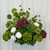 Boule florale artificielle en gros pour décoration de table de mariage, plante verte, boule de fleurs d'hortensia, centre de table décoratif