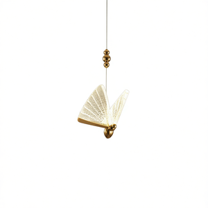 <b>Butterfly</b> Led Pendant <b>Light</b> Gold Acrylic Shade 110-120V Small Size For Living Room - Product Image 1