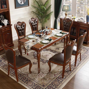 Ghế da cao cấp chất lượng cao, bốn chỗ ngồi, sáu chỗ ngồi, gỗ mahogany nguyên khối, thoải mái, giá rẻ, lưng cao, dùng cho phòng ăn - Product Image 5