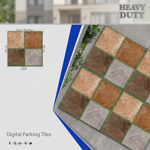 กระเบื้องปูพื้นพอร์ซเลนแบบเรียบ ขนาด 400x400 มม. หนา 12 มม. สำหรับลานจอดรถ ทนทาน กันลื่น เหมาะสำหรับพื้นที่ภายนอกอาคาร - Product Image 2