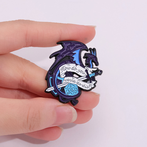 Bros Enamel kartun naga kreatif Aksesori ransel pakaian Pin berenamel permainan Petualangan Anime hadiah perhiasan untuk teman - Product Image 1