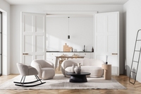 Elegante sofá de dos plazas Boucle con mechones estilo europeo contemporáneo para apartamento sala de estar o vestíbulo del Hotel Venta caliente