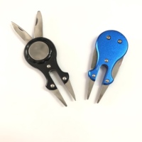 Accessoires de golf, outil de réparation de divots pliable multifonction en métal, marqueur de balle personnalisé avec logo