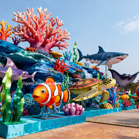 Ensemble de lanternes personnalisées sur le thème du monde sous-marin - Lanternes d'animaux marins, décorations de coraux pour les parcs à thème, les fêtes et les fournitures de vacances