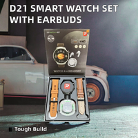 Montres intelligentes D21 WATCH 4 SET 2024 avec écouteurs, double bracelet, écran TFT de 1,52 pouce, suivi de la fréquence cardiaque, compatible Android, Relojes