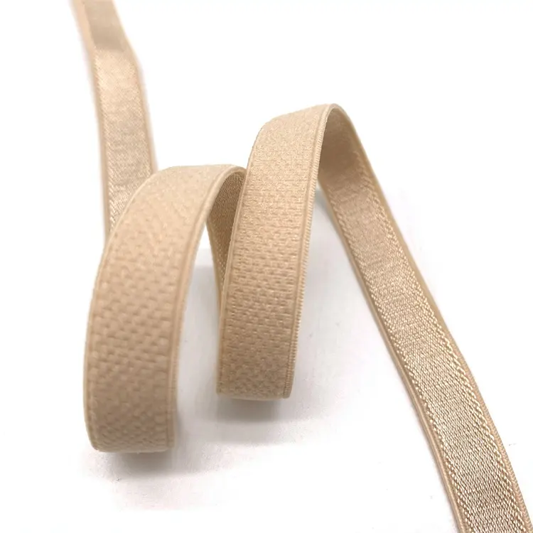 Manufacturers custom golden shiny non-slip elastic webbing ladies underwear straps